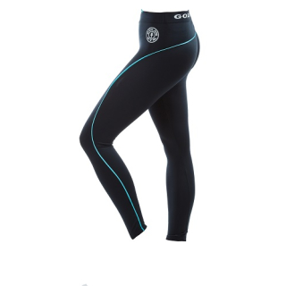 Gold´s Gym GGLPNT023  - Ladies Long Tight Pants - black/turq